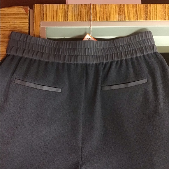 NWT Rebecca Taylor Pull On Pant Stormy Grey 0 Elastic Waistband Tuxedo strip on - Picture 6 of 6